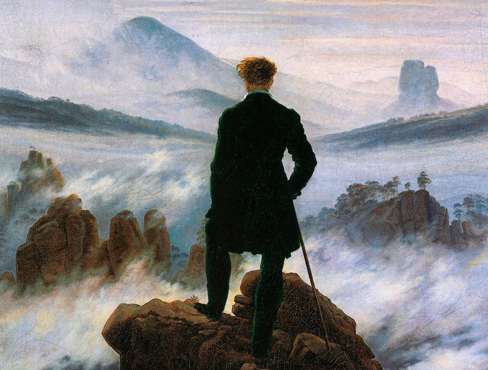 Pintura El Caminante sobre el Mar de Nubes