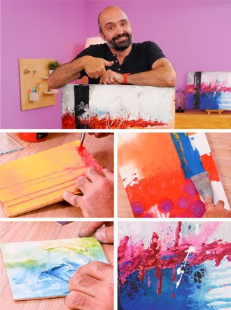 Persona pintando emociones abstractas