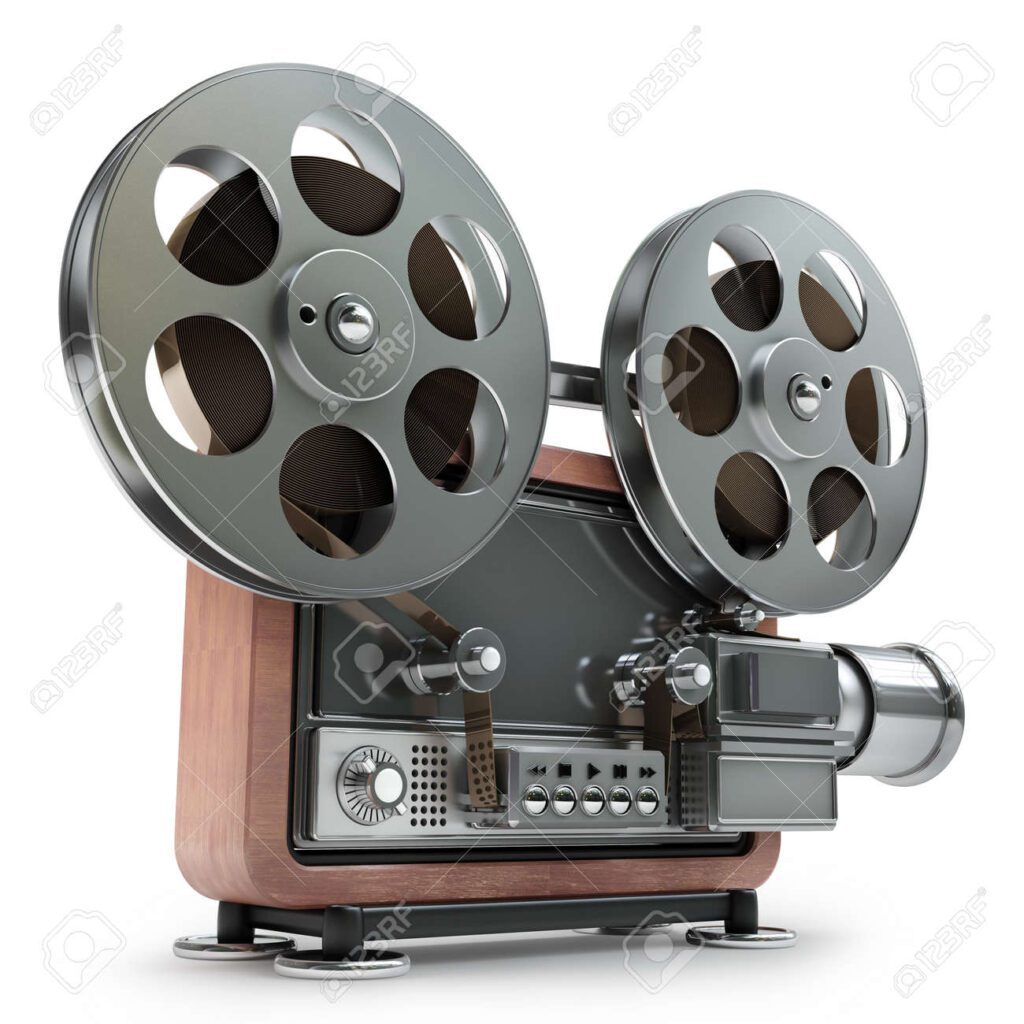 Cómo ha evolucionado el cine a través del tiempo 30 24042509 proyector de cine antiguo aislado en el fondo blanco de alta resolucion en 3d