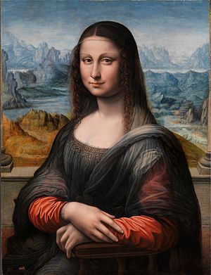 Mona Lisa en proceso de pintura