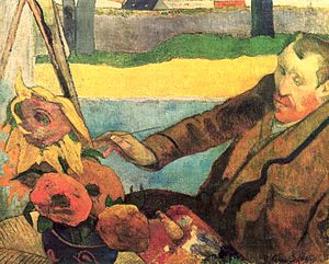 Vincent van Gogh pintando un cuadro