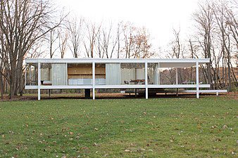 Qué es la vivienda para Mies van der Rohe 9 338px Farnsworth House by Mies Van Der Rohe exterior 6