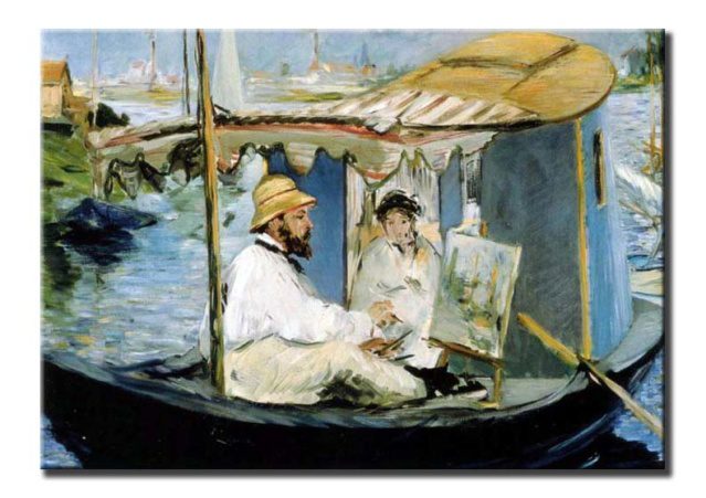 Cuántas obras Pinto Claude Monet 3 Claude Monet pintando en su estudio