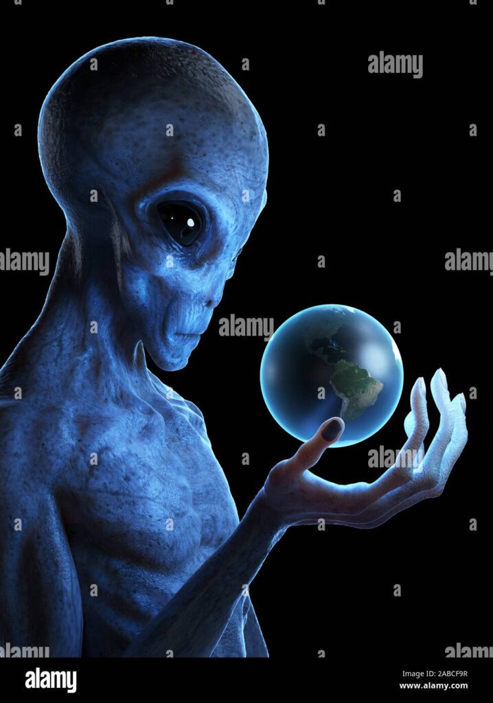 3d prestados ilustracion medica precisa de un alienigena gris mantiene la tierra 2abcf9r