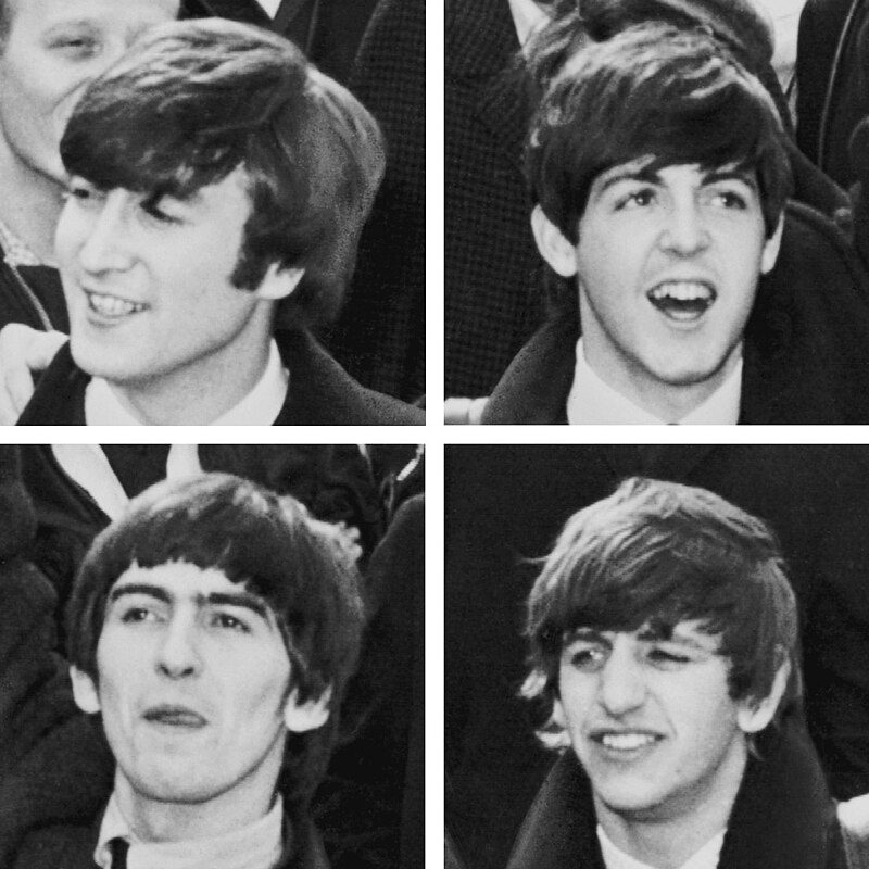 The Beatles en diferentes etapas de su carrera