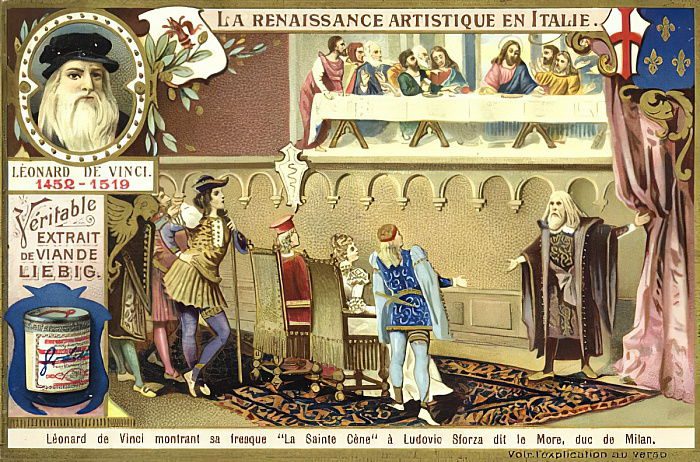 European School Leonardo da Vinci showing his fresco of the Last Supper to Ludovico Sforza Duke MeisterDrucke 530158