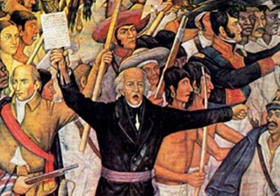 Miguel Hidalgo liderando tropas en Guadalajara