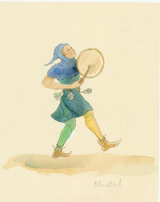 Quién interpretaba los cantares de gesta 3 Juglar medieval tocando un instrumento