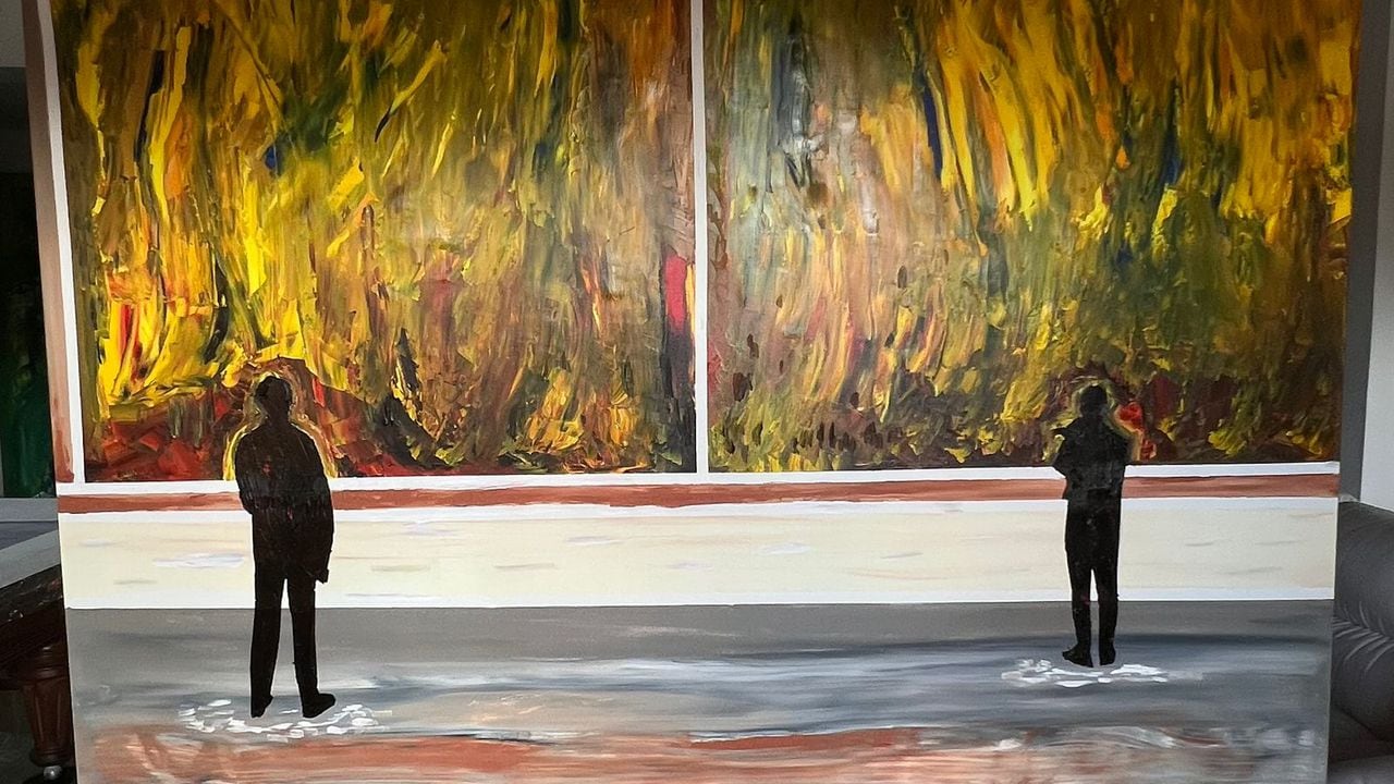 Dónde puedo exponer mis obras de arte 5 Artista exponiendo obra en feria de arte