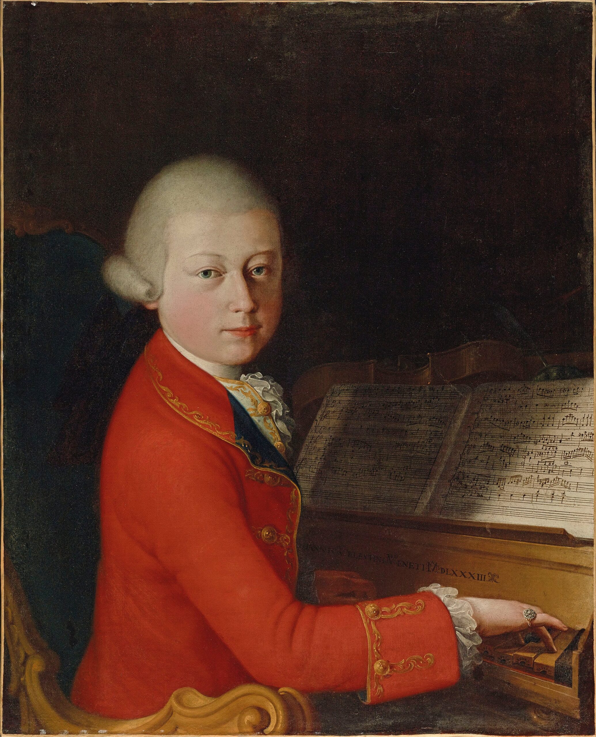 Retrato de Wolfgang Amadeus Mozart joven