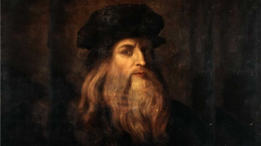 Joven Leonardo Da Vinci dibujando