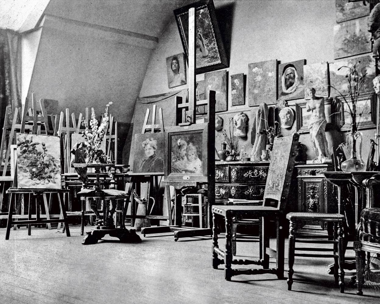 Cuántos cuadros Pinto Berthe Morisot 4 Berthe Morisot pintando en su estudio