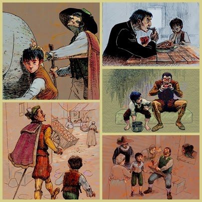 Lázaro de Tormes con amos diferentes