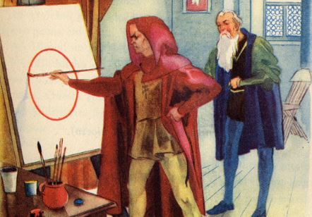 Giotto di Bondone joven pintando