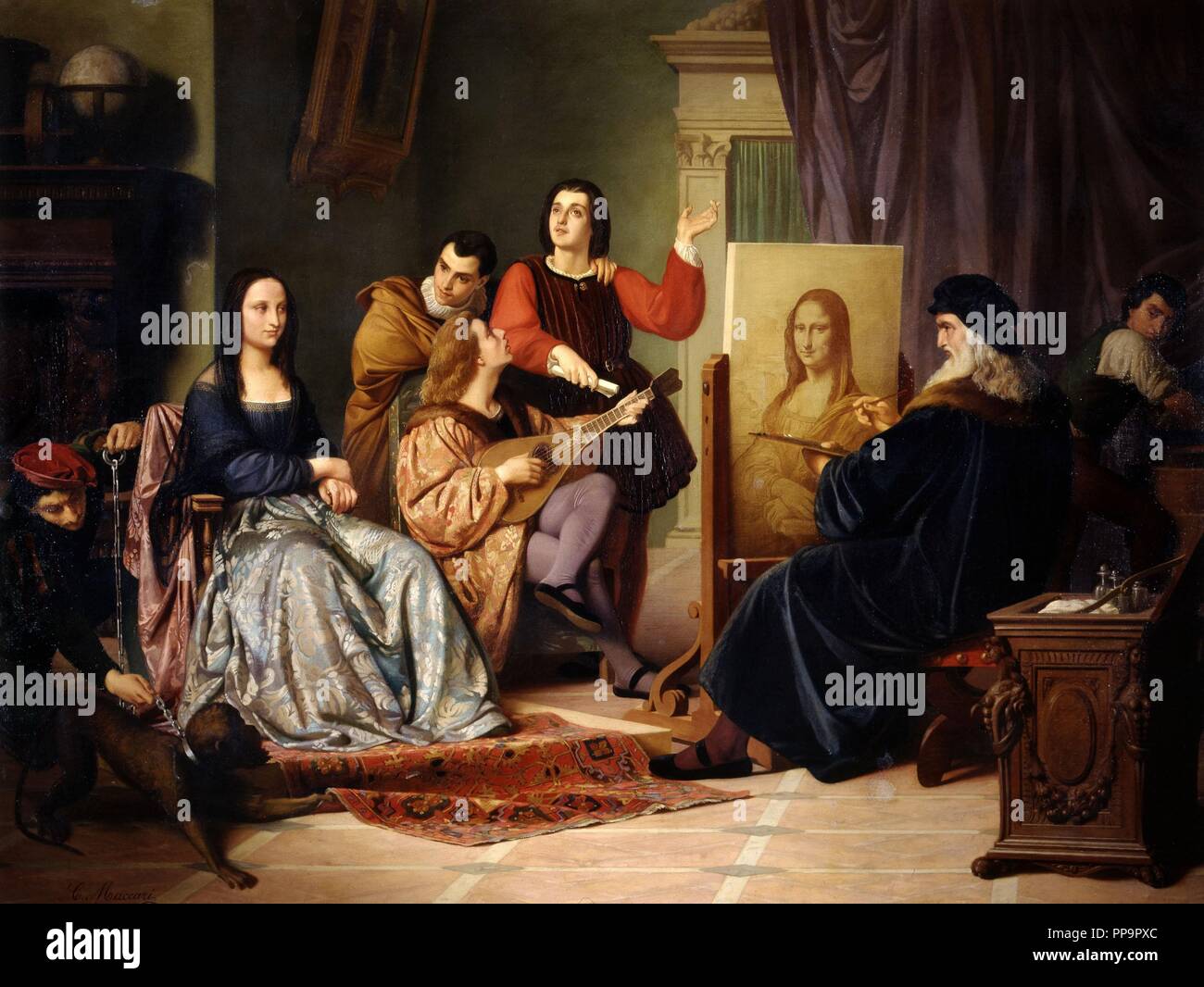 Quién enseño a pintar a Leonardo da Vinci 4 Leonardo da Vinci pintando en su taller