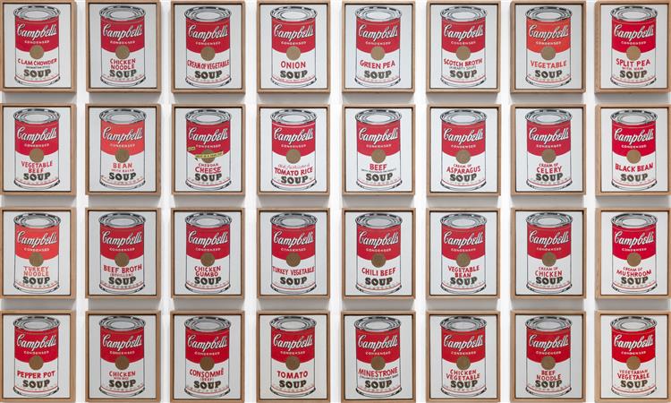 Andy Warhol y latas de sopa Campbell