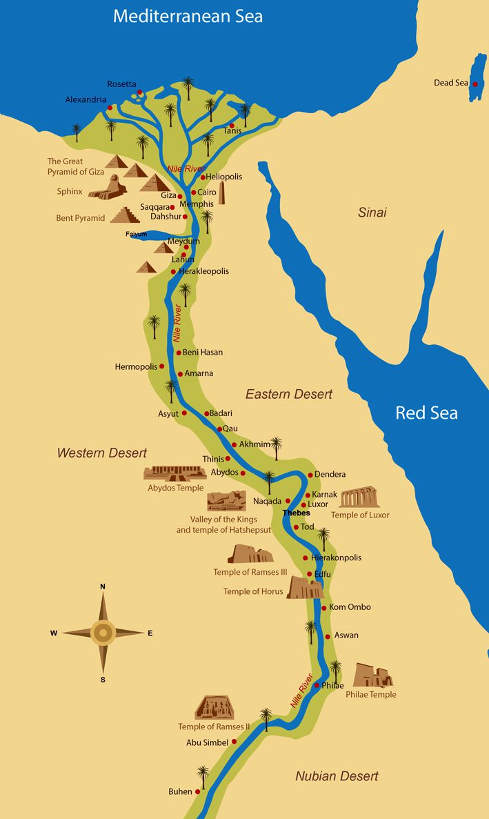 Hwt Ka Ptah: Orígenes del Nombre de Egipto 5 Mapa antiguo de Egipto
