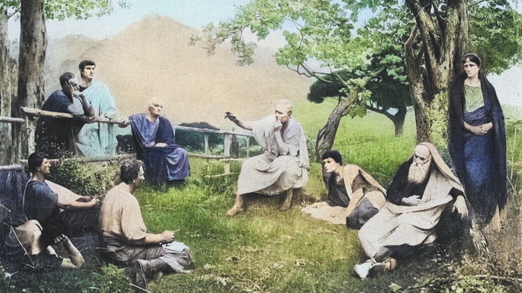 Qué fue lo que dijo Aristóteles 14 epicuro y sus discipulos en el jardin 6826