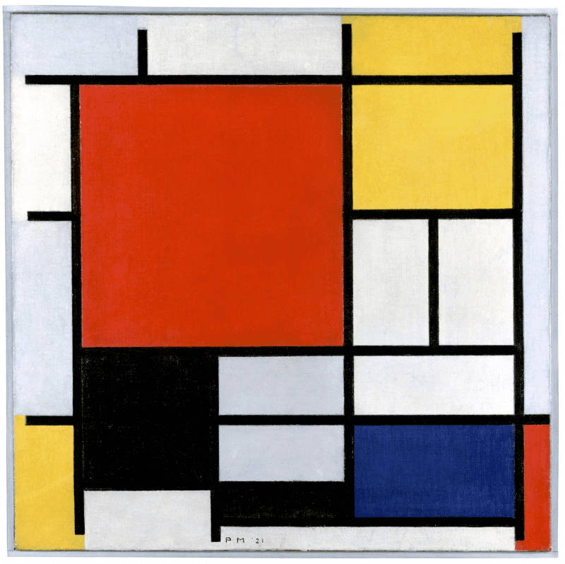 Piet Mondrian famoso cuadro abstracto