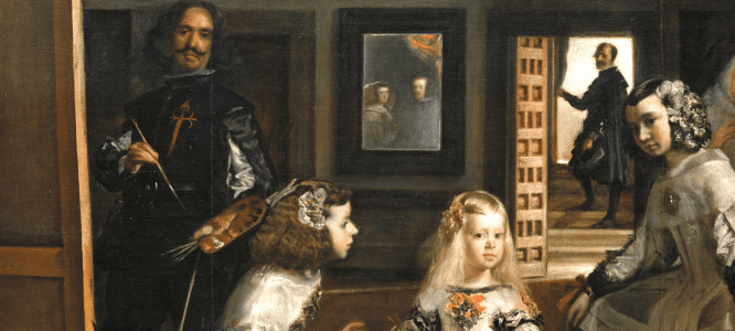 Qué personajes aparecen en el cuadro de Las meninas 4 Rey y reina reflejados en Las Meninas