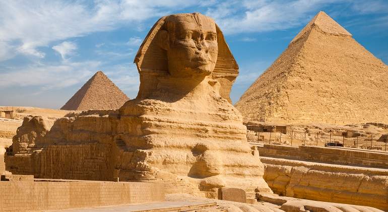 Cómo era el arte de las primeras civilizaciones 3 Esfinge y pirámides de Giza, Egipto