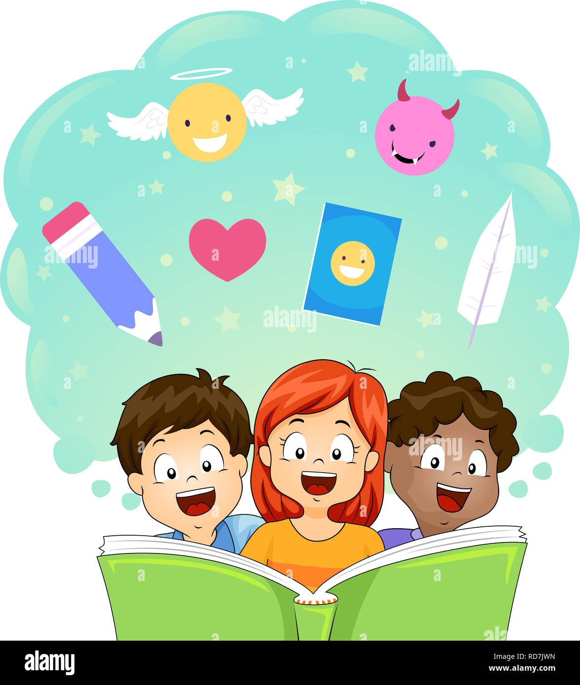 Qué es una fábula y 10 ejemplos 3 Niños escuchando una fábula ilustrada