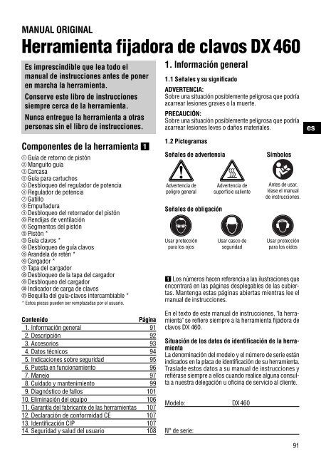 Instructivo con señal de error