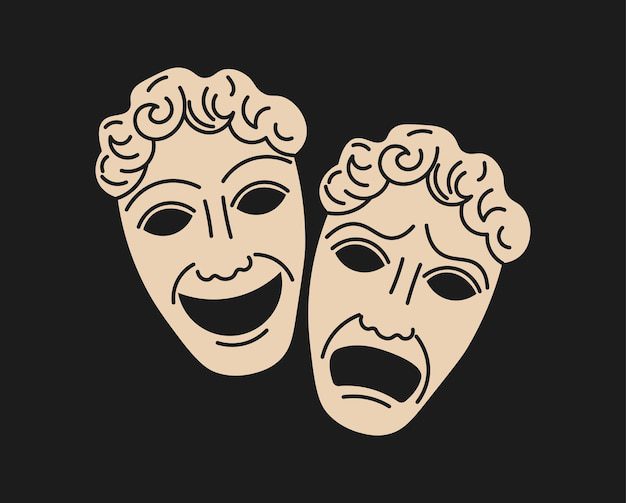 Máscara de teatro antiguo griego