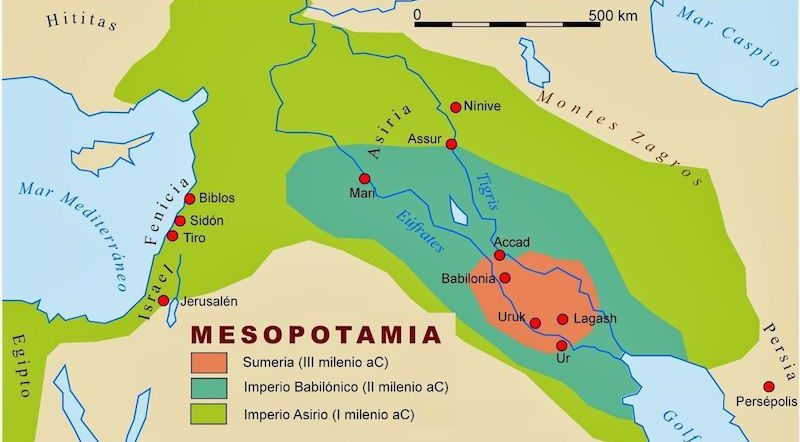 Qué características tuvo Mesopotamia y que aportes le hizo al ser humano 3 Mapa antiguo de Mesopotamia con civilizaciones