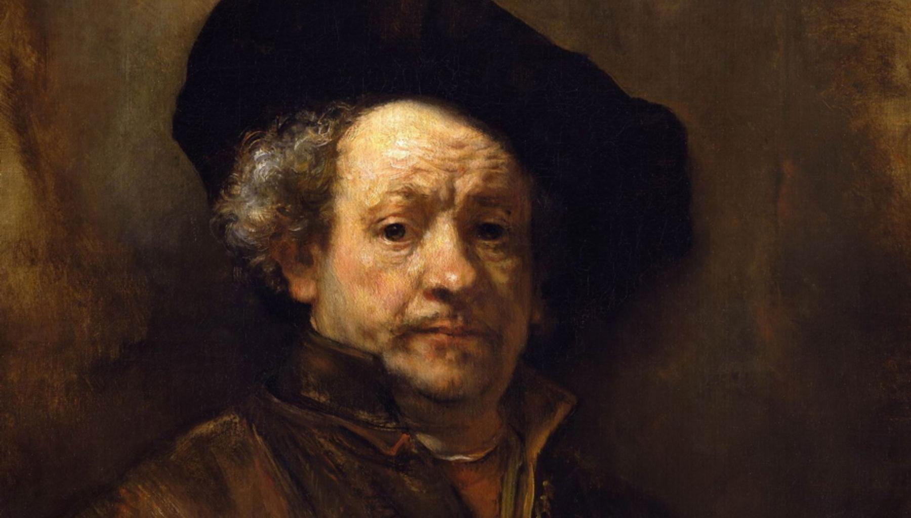 Rembrandt van Rijn: Pinceladas de Genialidad 4 Rembrandt pintando en su estudio