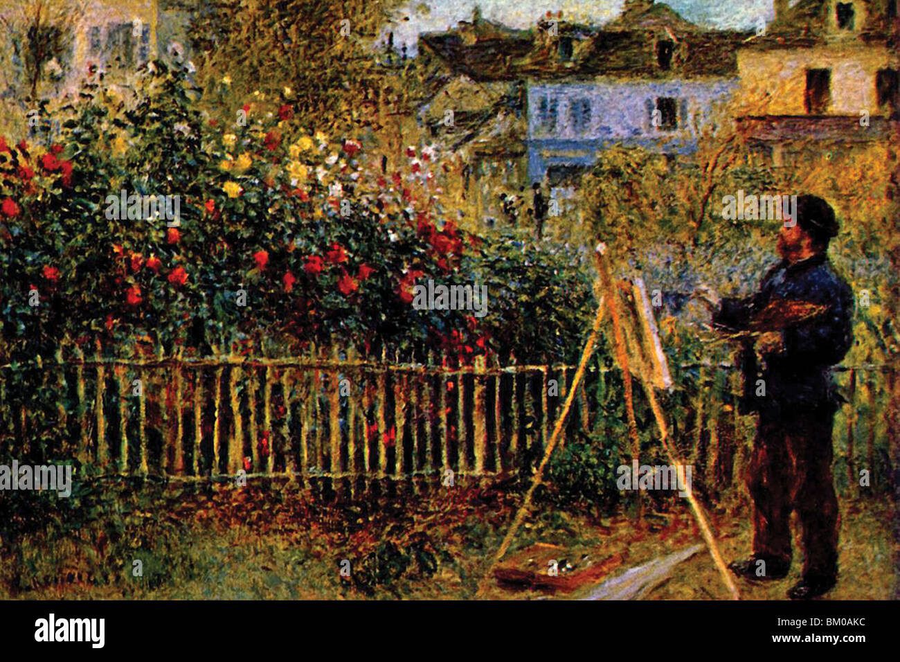 Claude Monet pintando en su jardín