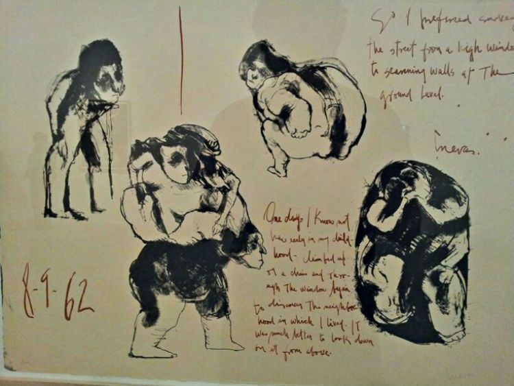 José Luis Cuevas pintando