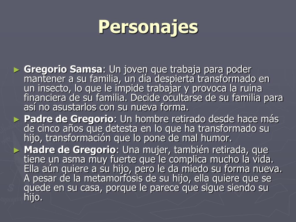 Personajes principales de La Metamorfosis