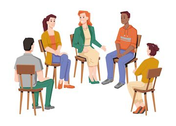 Personas dialogando en un círculo