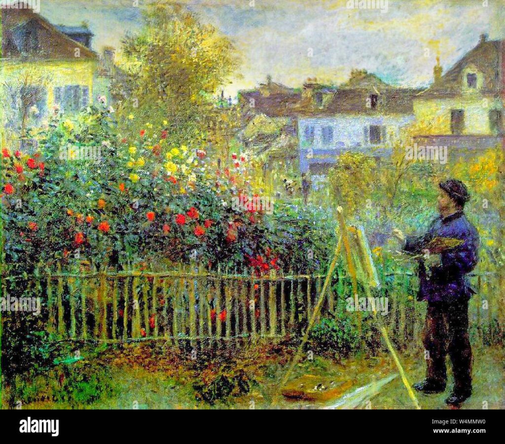 Monet: Misterios y Legado del Impresionismo 14 pierre auguste renoir monet pintando en su jardin en argenteuil pintura 1873 w4mmw0
