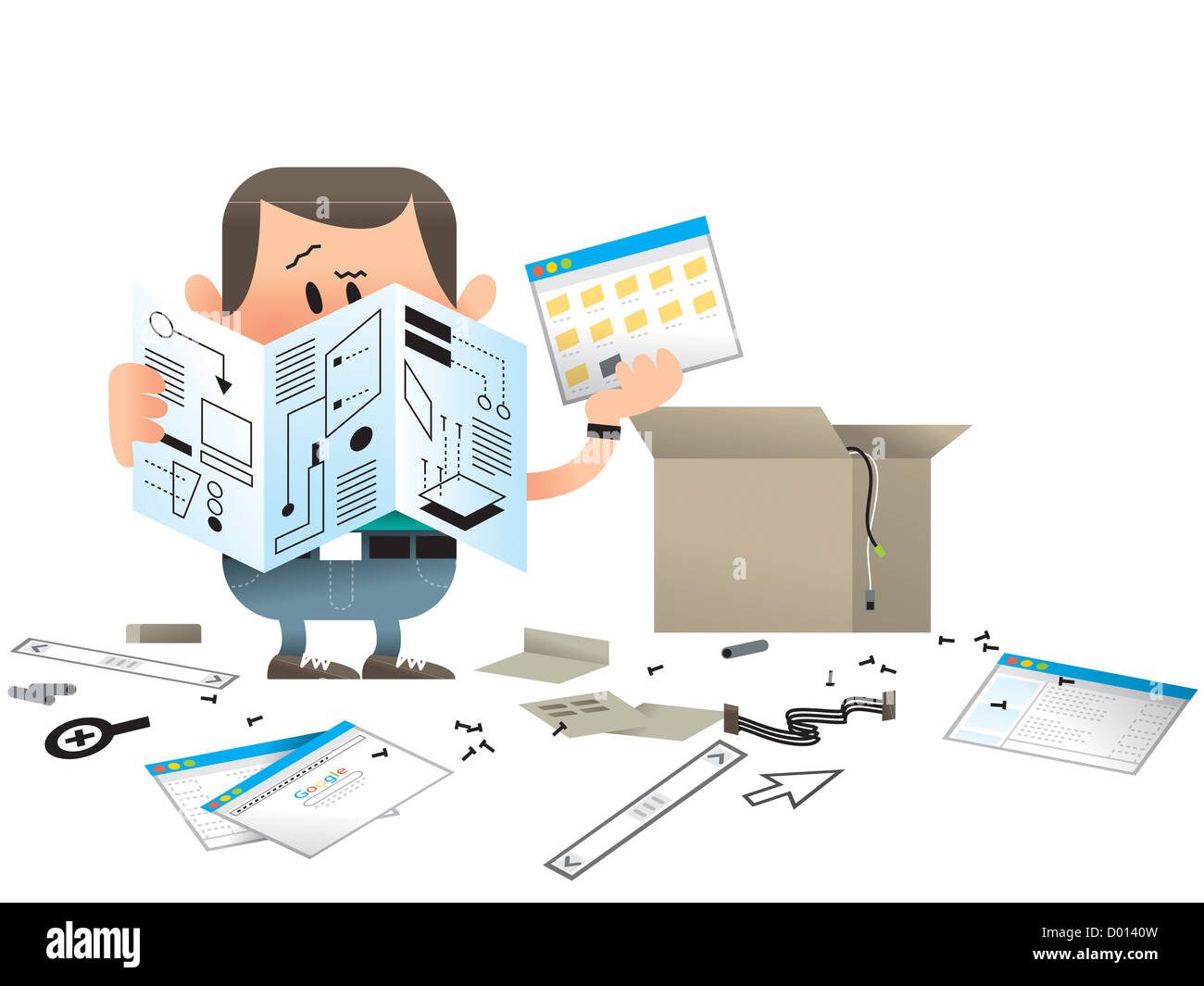 Personas siguiendo indicaciones de instructivo